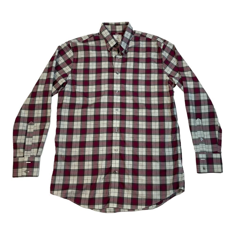 Maker & Company Men's Button Up Shirt Long Sleeve Size 16/41 Plaid Red White